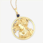 Bids.com 0.27 Carat Genuine Blue Sapphire .925 Sterling Silver Pendant Pendants White Smoke
