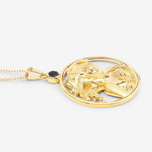 Bids.com 0.27 Carat Genuine Blue Sapphire .925 Sterling Silver Pendant Pendants White Smoke