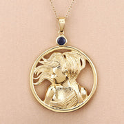 Bids.com 0.27 Carat Genuine Blue Sapphire .925 Sterling Silver Pendant Pendants Wheat