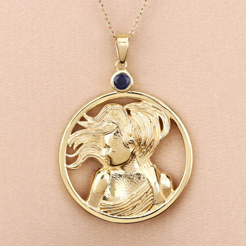 Bids.com 0.27 Carat Genuine Blue Sapphire .925 Sterling Silver Pendant Pendants Wheat