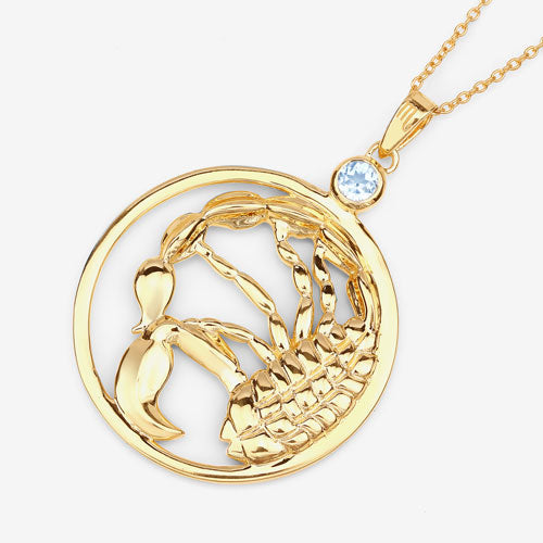 Bids.com 0.32 Carat Genuine Blue Topaz .925 Sterling Silver Pendant Pendants White Smoke