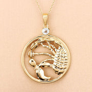 Bids.com 0.32 Carat Genuine Blue Topaz .925 Sterling Silver Pendant Pendants Peach Puff