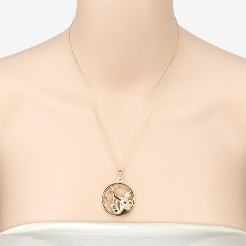 Bids.com 0.33 Carat Genuine White Zircon .925 Sterling Silver Pendant Pendants Bisque