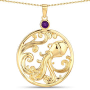 Bids.com 0.24 Carat Genuine Amethyst .925 Sterling Silver Pendant Pendants White Smoke Default Title