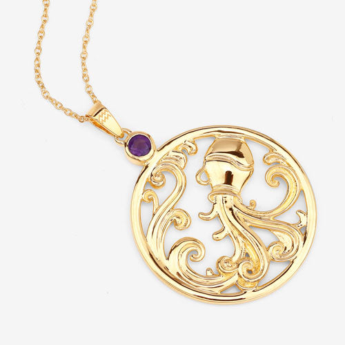 Bids.com 0.24 Carat Genuine Amethyst .925 Sterling Silver Pendant Pendants White Smoke