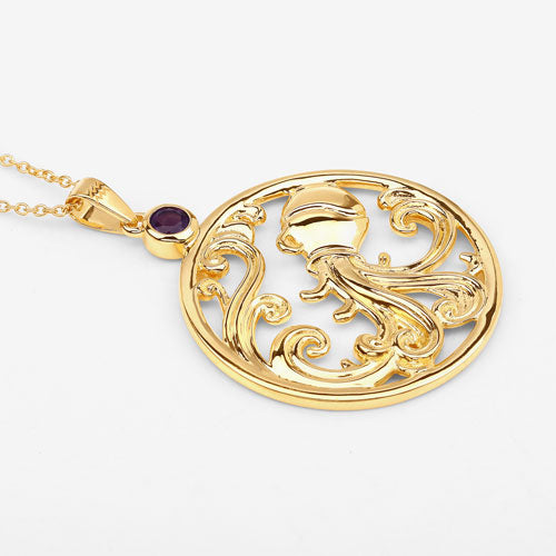 Bids.com 0.24 Carat Genuine Amethyst .925 Sterling Silver Pendant Pendants White Smoke