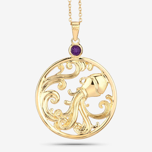 Bids.com 0.24 Carat Genuine Amethyst .925 Sterling Silver Pendant Pendants White Smoke