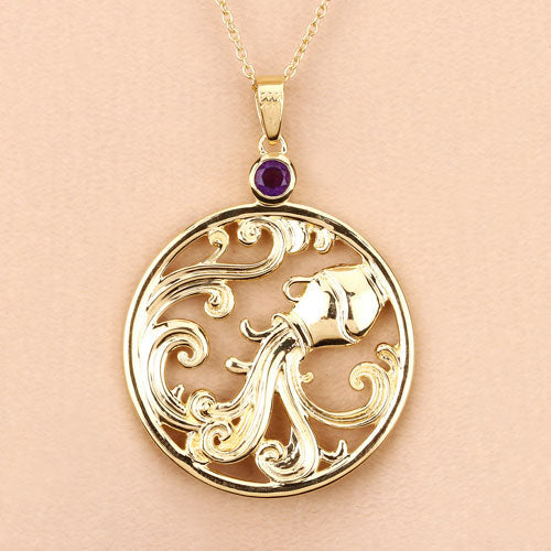 Bids.com 0.24 Carat Genuine Amethyst .925 Sterling Silver Pendant Pendants Peach Puff