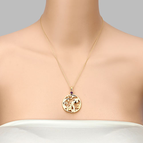 Bids.com 0.24 Carat Genuine Amethyst .925 Sterling Silver Pendant Pendants Peach Puff