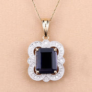 Bids.com 4.07 Carat Genuine Iolite and White Diamond 14K Yellow Gold Pendant Pendants Wheat
