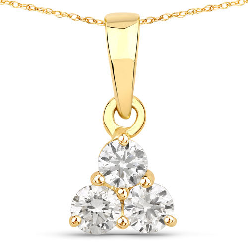 Bids.com 0.33 Carat Genuine Lab Grown Diamond 14K Yellow Gold Pendant Pendants White Smoke Default Title