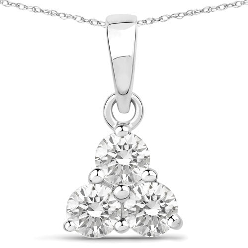 Bids.com 0.51 Carat Genuine Lab Grown Diamond 14K White Gold Pendant Pendants White Smoke Default Title
