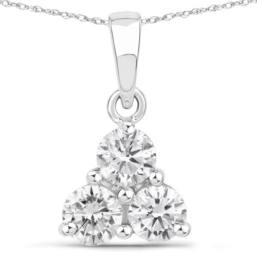 Bids.com 0.75 Carat Genuine Lab Grown Diamond 14K White Gold Pendant Pendants White Smoke Default Title