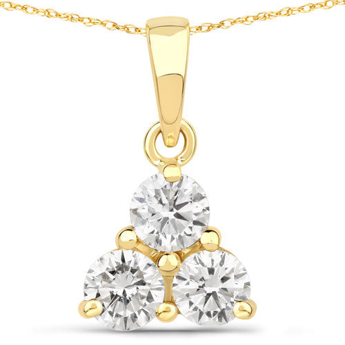 Bids.com 0.75 Carat Genuine Lab Grown Diamond 14K Yellow Gold Pendant Pendants White Smoke Default Title