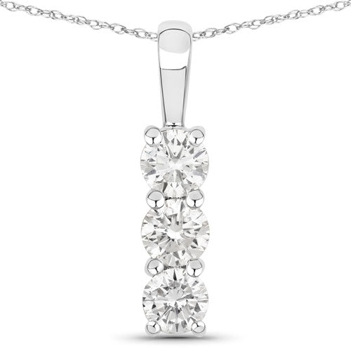 Bids.com 0.75 Carat Genuine Lab Grown Diamond 14K White Gold Pendant Pendants White Smoke Default Title