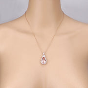 Bids.com 8.14 Carat Genuine Morganite and White Diamond 14K Rose Gold Pendant Pendants Wheat
