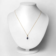 Bids.com 0.92 Carat Genuine Blue Sapphire and White Diamond 14K Yellow Gold Pendant Pendants Lavender