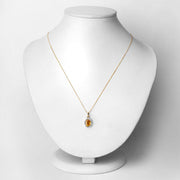Bids.com 1.78 Carat Genuine Yellow Sapphire and White Diamond 14K Yellow Gold Pendant Pendants Lavender