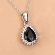 Bids.com 2.09 Carat Genuine Blue Sapphire and White Diamond 14K White Gold Pendant Pendants Tan