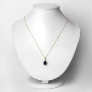 Bids.com 2.09 Carat Genuine Blue Sapphire and White Diamond 14K Yellow Gold Pendant Pendants Lavender