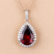 Bids.com 3.29 Carat Genuine Rhodolite and White Diamond 14K Rose Gold Pendant Pendants Wheat