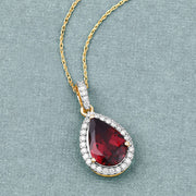 Bids.com 3.29 Carat Genuine Rhodolite and White Diamond 14K Yellow Gold Pendant Pendants Dark Gray
