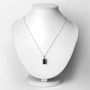 Bids.com 3.55 Carat Genuine Green Tourmaline and White Diamond 14K White Gold Pendant Pendants Lavender