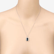 Bids.com 3.55 Carat Genuine Green Tourmaline and White Diamond 14K White Gold Pendant Pendants Peach Puff