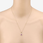 Bids.com 1.03 Carat Genuine Ruby and White Diamond 14K Yellow Gold Pendant Pendants Wheat