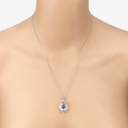 Bids.com 3.82 Carat Genuine Aquamarine and White Diamond 14K White Gold Pendant Pendants Wheat