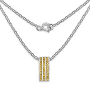 Bids.com 2.16 Carat Genuine Yellow Sapphire .925 Sterling Silver Pendant Pendants White Smoke