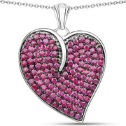 Bids.com 4.98 Carat Genuine Ruby .925 Sterling Silver Pendant Pendants White Smoke Default Title