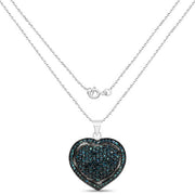 Bids.com 1.25 Carat Genuine Blue Diamond .925 Sterling Silver Pendant Pendants White Smoke