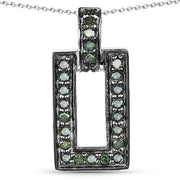 Bids.com 0.36 Carat Genuine Green Diamond .925 Sterling Silver Pendant Pendants White Smoke Default Title