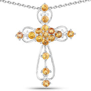 Bids.com 2.24 Carat Genuine Yellow Sapphire .925 Sterling Silver Pendant Pendants White Smoke Default Title