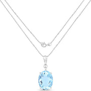 Bids.com 11.25 Carat Genuine Swiss Blue Topaz .925 Sterling Silver Pendant Pendants White Smoke
