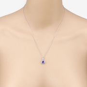 Bids.com 1.71 Carat Genuine Tanzanite and White Diamond 14K White Gold Pendant Pendants Wheat