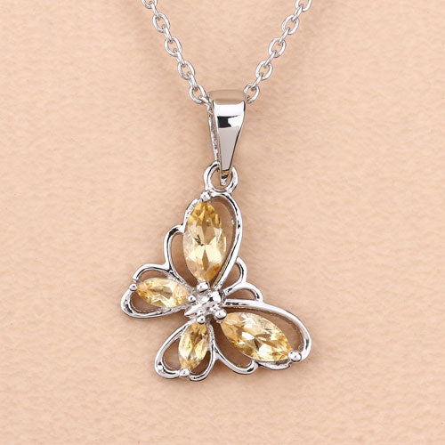 Bids.com 0.62 Carat Genuine Citrine .925 Sterling Silver Pendant Pendants Wheat