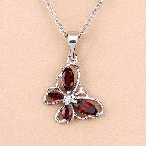 Bids.com 0.80 Carat Genuine Garnet .925 Sterling Silver Pendant Pendants Wheat