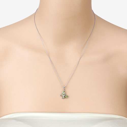 Bids.com 0.64 Carat Genuine Peridot .925 Sterling Silver Pendant Pendants Wheat