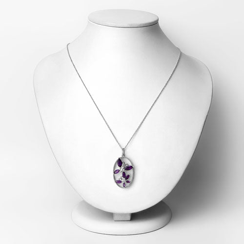 Bids.com 2.12 Carat Genuine Amethyst .925 Sterling Silver Pendant Pendants White Smoke