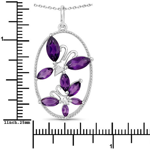 Bids.com 2.12 Carat Genuine Amethyst .925 Sterling Silver Pendant Pendants White Smoke