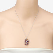 Bids.com 2.12 Carat Genuine Amethyst .925 Sterling Silver Pendant Pendants Bisque