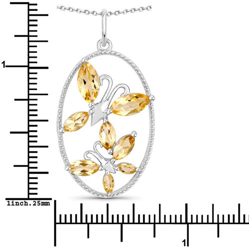 Bids.com 2.30 Carat Genuine Citrine .925 Sterling Silver Pendant Pendants White Smoke