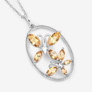 Bids.com 2.30 Carat Genuine Citrine .925 Sterling Silver Pendant Pendants White Smoke