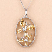 Bids.com 2.30 Carat Genuine Citrine .925 Sterling Silver Pendant Pendants Bisque