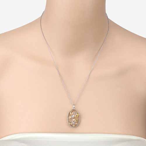 Bids.com 2.30 Carat Genuine Citrine .925 Sterling Silver Pendant Pendants Wheat