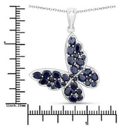 Bids.com 4.36 Carat Genuine Blue Sapphire .925 Sterling Silver Pendant Pendants White Smoke