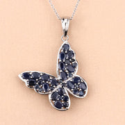Bids.com 4.36 Carat Genuine Blue Sapphire .925 Sterling Silver Pendant Pendants Bisque