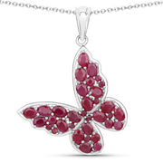 Bids.com 4.72 Carat Genuine Ruby .925 Sterling Silver Pendant Pendants White Smoke Default Title